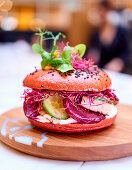 Veggie bagel sandwich