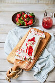 Stracciatella strawberry ice cream