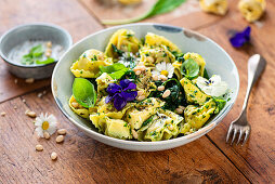 Wild garlic ravioli