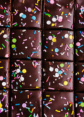 Fudgy brownies with sugar sprinkles