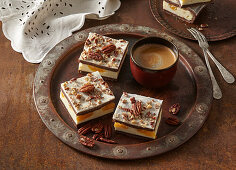 Pecan tangerine squares with cream cheese