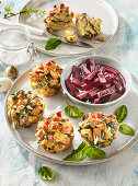 Savory muffins with smoked meat