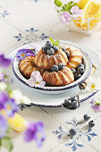 Small Lemon-Ricotta-Bundt Cakes with Blueberries