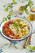 Baked feta pasta with cherry tomatoes