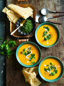 Thai pumpkin, sweet potato and carrot soup