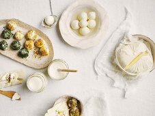 Homemade yoghurt, coated labneh balls