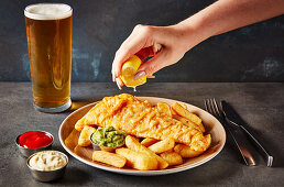Fish and chips with cod