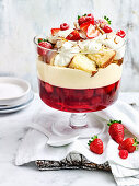 Raspberry and almond trifle