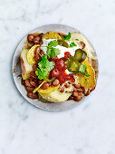Baked potatoes with nachos