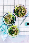Soba noodles with chilli garlic sauce