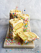 Birthday confetti layer cakes