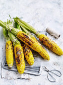 Barbecued corn cobs