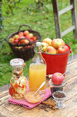 Apple liqueur and spiced drink with apple cider for digestion and gastrointestinal problems