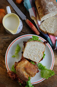 BLT sandwich on homemade bread