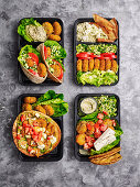4x Falafel zum Lunch - Pita-Taschen, Salat, Pita-Pizza, Mezze-Teller