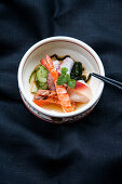 Fish and prawn with cucumber and seaweed (Japan)