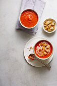 Tomato soup cooked in the slow cooker
