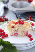 Redcurrant muffins with sprinkles