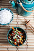 Fried vegetables and rice (China)