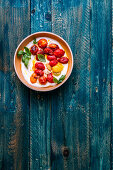 Roasted tomatoes with tahini yogurt