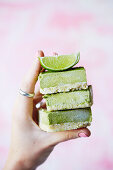 Matcha mint raw slice