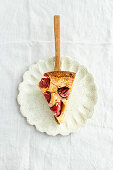 Strawberry ricotta tart with broken sugar crust