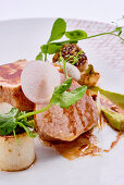 Veal with pea shoots