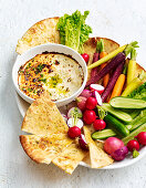 Herbed baked ricotta with dippers