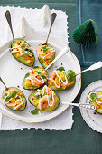 Stuffed avocados with mango-shrimp cocktail (Switzerland)