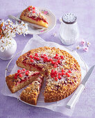 Cake with honey and red currants
