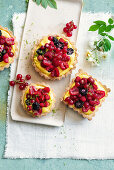 Tartelettes mit Limettencreme und gemischten Beeren