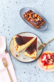 Chocolate Cheesecake, Burned Basque Cheesecake und Schmandcreme-Tartelette