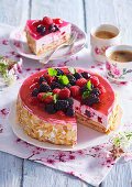 Sponge cake with wild berries