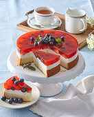 Fruit jelly cream pie