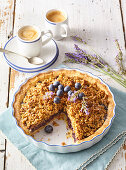 Blueberry-lavender crumble pie