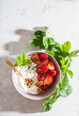 Natural yogurt with berries and walnuts