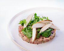 Veal tartare with sweet potatoes and walnuts