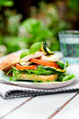 Mediterranean Caprese sandwich on Ciabatta Rolls