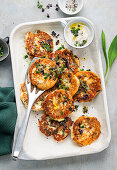 Curd cheese biscuits with wild garlic