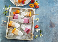 Fruity ombre ice cream pops