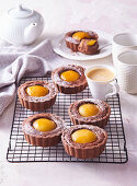 Chocolate mini cakes with apricots