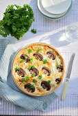 Chicken and mushroom quiche