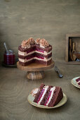 Chocolate currant layer cake