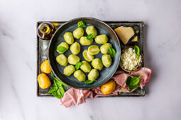 Spinach and cheese gnocchi