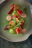 Lobster with beets