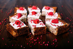 White chocolate and raspberry breakfast cake
