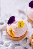 Tarama petit fours with petals