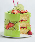 Strawberry and lime margarita cake