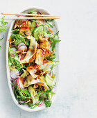 Asiatischer Dumpling-Salat mit Radieschen