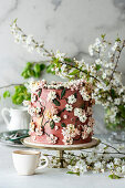 Buttercream cake with buttercream flowers